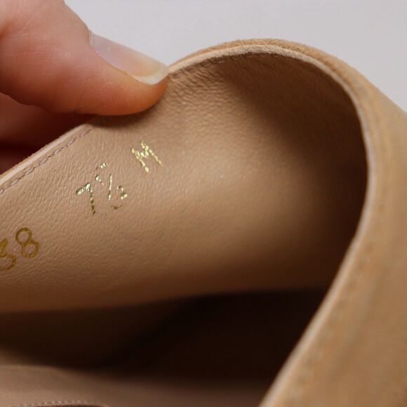 Stuart Weitzman Marabella Tan Nude Suede Espadrille Wedge Sandals Size 7.5 - Picture 5 of 6
